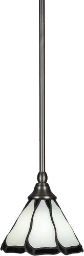 Miniatura 65 de Toltec Lighting Tallo Colgado Mini colgante, acabado de cobre negro, 3.5" cuadrado humo burbuja vidrio