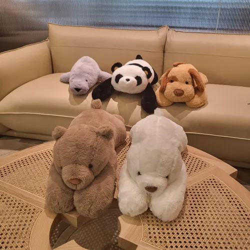 Miniatura 6 de FoxVilla Oso de 4 libras de peluche con peso, peluches de felpa con peso de 24 pulgadas para adultos, lindo peluche suave con peso para lanzar