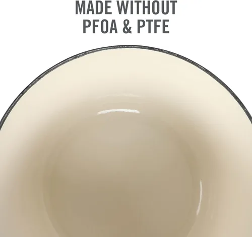Miniatura 4 de MARTHA STEWART Gatwick - Olla Holandesa de Hierro Fundido Esmaltado de 7 Cuartos con Tapa, Color Blanco Mate, Olla Holandesa Duradera y Resistente