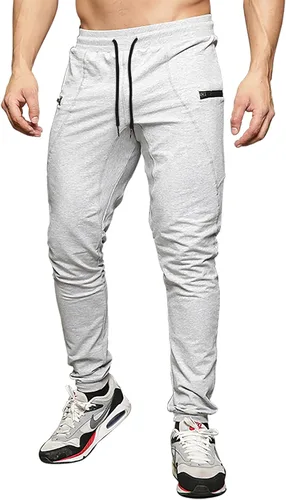 Miniatura 3 de MAIKANONG Pantalones deportivos ajustados para hombre, pantalones de entrenamiento para gimnasio, correr, atletismo, casual