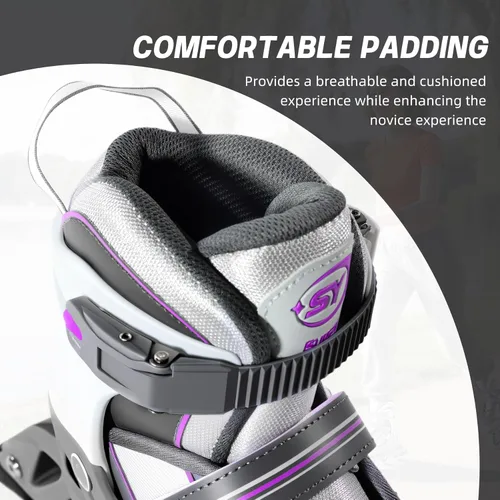 Miniatura 5 de SUPER YOUNGSTER Patín en línea ajustable para mujer, patines de ruedas para mujeres adultas Morado
