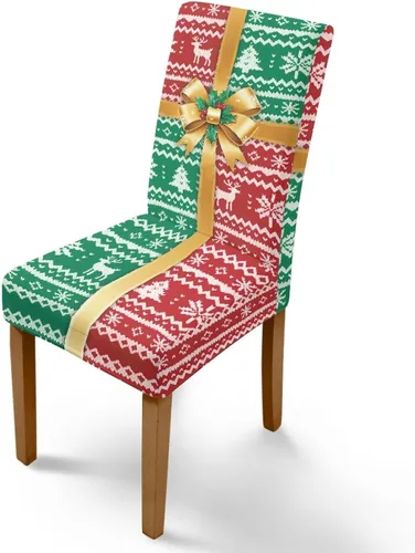 Rnyleeg Juego de 1 fundas para sillas de comedor de Navidad, fundas para sillas de comedor, diseño étnico, diseño étnico, suave, lavable, para