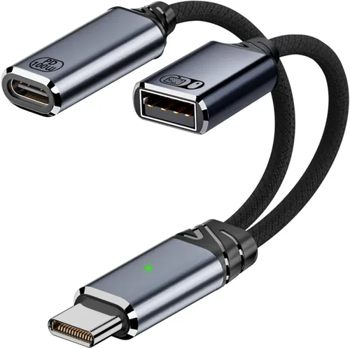 Jadebones Cable USB C a USB OTG y adaptador de carga, divisor USB-C 2 en 1 con carga rápida de 100 W para iPhone serie 16/15, iPad, MacBook, Galaxy