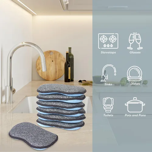 Miniatura 3 de Scrub- it - Esponjas multiusos para cocina - Esponja de microfibra antiarañazos junto con poder de fregado resistente, limpieza sin esfuerzo