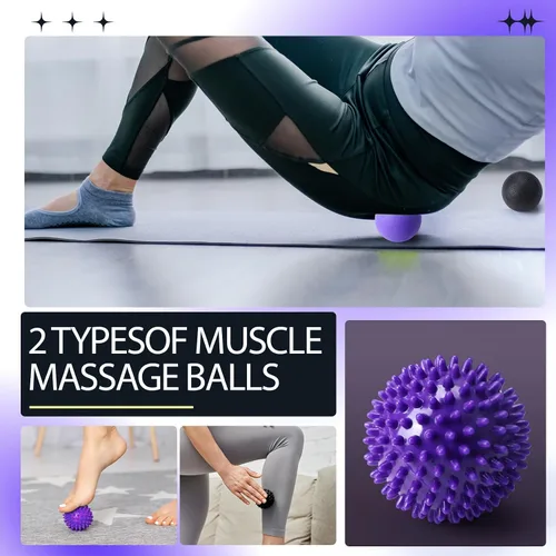 Miniatura 6 de Soulchen Juego de 12 rodillos de espuma – Kit de recuperación muscular profunda 6 en 1, incluye rodillo de espalda, bola de masaje, palo muscular