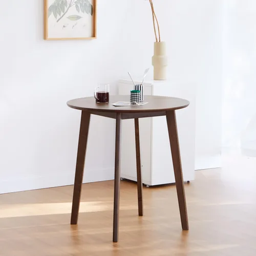 Miniatura 9 de Livinia Canberra - Mesa de comedor redonda de madera de 27.6 pulgadas/pequeña mesa de cocina moderna de roble malayo de mediados de siglo