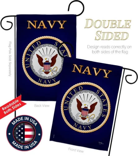 Miniatura 3 de Breeze Decor Bandera de jardín de 13 x 18.5 pulgadas, con licencia oficial de las Fuerzas Armadas de los Estados Unidos de la Marina de los Estados