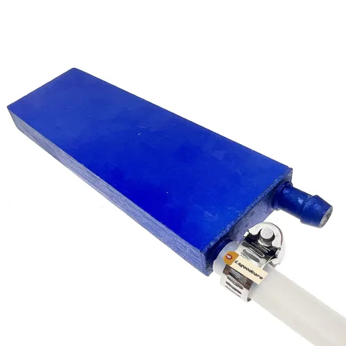Miniatura 6 de Lsgoodcare Bloque de enfriamiento de agua de aluminio 1.575x4.724 in disipador de calor pulido azul con tubo y hebillas de bloque de agua para PC PC