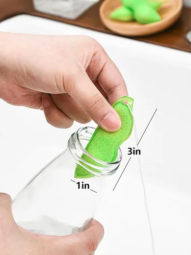 Miniatura 4 de Limpiador de Botellas Mágico de Frijoles, Esponja de Limpieza de Botella de Frijoles Reutilizable, Esponja de Botella Resistente al Calor