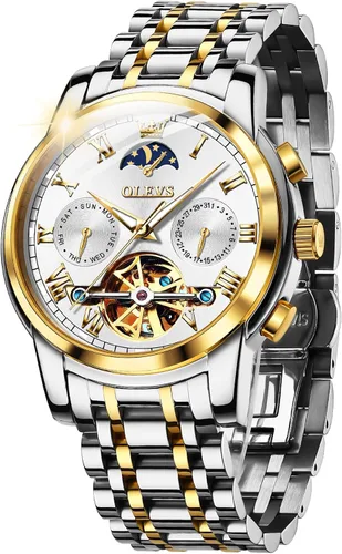 Miniatura 38 de OLEVS Relojes automáticos para hombre, esqueleto mecánico, de lujo, a la moda, reloj de pulsera luminoso impermeable