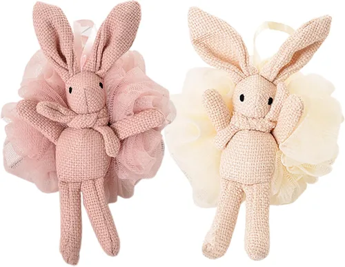 Miniatura 13 de Cepillo de baño de mango largo para ducha + esponja de baño gris Luffa
