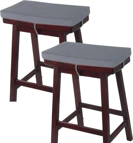 Miniatura 8 de Augld Paquete de 2 cojines lavables para taburete de silla de montar, antideslizantes, rectangulares, acolchados, para taburete de bar, 9.5 x 18