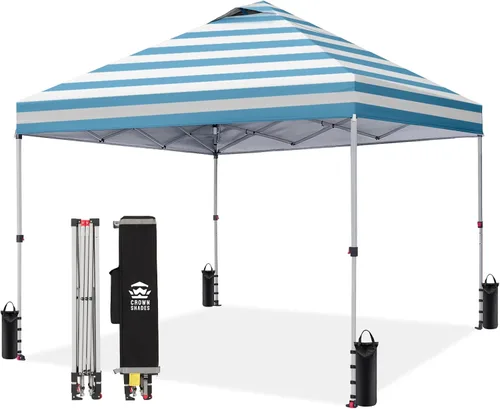 Miniatura 21 de CROWN SHADES Toldo desplegable de 8 x 8 pulgadas, tienda de campaña de playa con instalación CenterLok de un empuje, parasol fácil para exteriores