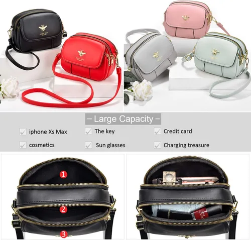 Miniatura 4 de Bandolera pequeña, bolsa elegante estilo mensajero, cartera, bolsa de mano para mujer