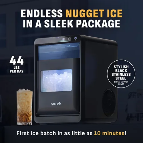 Miniatura 2 de Newair Nugget Máquina de Hielo para Encimera, 44 libras en 24 Horas Máquina de Hielo Nugget, Máquina de Hielo Autolimpiante en Acero Inoxidable