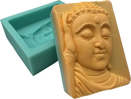 Miniatura 10 de Molde de vela 3D de Buda de bronce para fabricante de velas, moldes de jabón, arcilla polimérica, moldes de silicona de porcelana fría Buda 13
