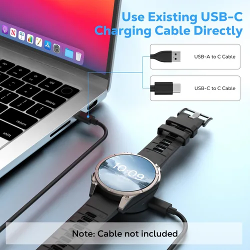 Miniatura 4 de Cargador de reloj USB C, compatible con vivoactive 6 5 4, Fenix 8 7 6 5, Forerunner 55 165 265 965 970 570, Instinct 3 2 1, Venu 4 3s, estación