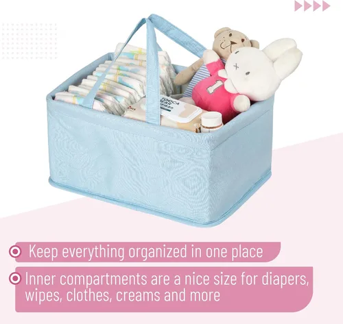 Miniatura 5 de Mr. Pen - Organizador de pañales para bebés, azul, organizador de pañales para bebés con asa, tamaño compacto, plegable y portátil