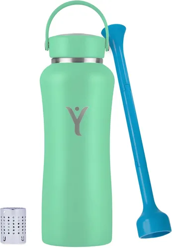 Miniatura 23 de DYLN - Botella de agua de hidrógeno Crea agua alcalina hidratante rica en hidrógeno hasta 9 pH Botella de agua de acero inoxidable aislada al