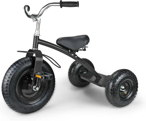 Gener8 Triciclo de lujo para niños, con marco de acero duradero, neumáticos de goma inflables, asiento ajustable, perfecto para niños de 3 a 7 años,