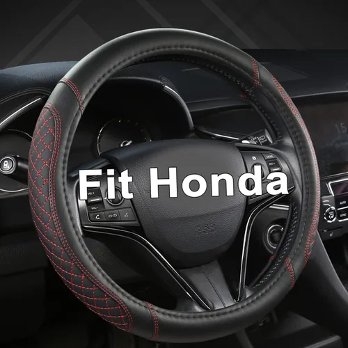 Miniatura 11 de West Llama Funda personalizada para volante de automóvil para Honda Civic, CR-Z, Insight, S2000, 14-14.25 pulgadas (negro, tamaño pequeño)