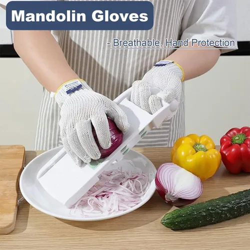 Miniatura 4 de Dowellife - Guantes de seguridad para corte con refuerzo de nivel 8, grado alimenticio, de protección, para cuchillos, mandolina, cortar carne