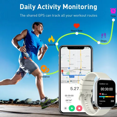 Miniatura 6 de Reloj inteligente (responder/hacer llamada), reloj inteligente HD de 1,96" para hombres y mujeres, reloj de fitness 2025 con más de 110 modos