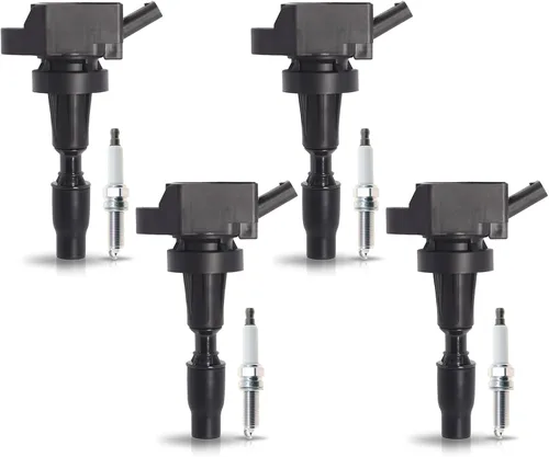 ENA Juego de 4 bobinas de encendido con 4 bujías compatibles con Hyundai Elantra GT Kona Sonata Tucson Veloster Koup Forte5 Seltos Soul Reemplazo