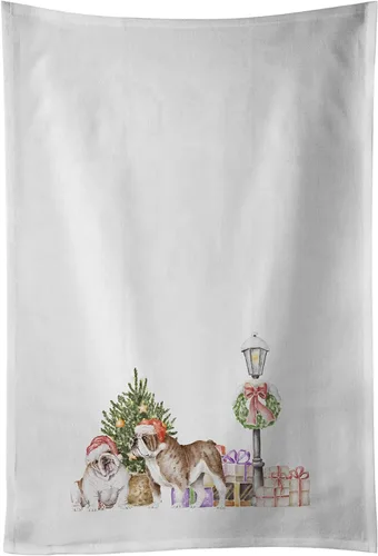 Miniatura 62 de Caroline's Treasures CK8100WTKT - Juego de 2 toallas de cocina con diseño de bulldog francés con diseño de país de las maravillas navideñas