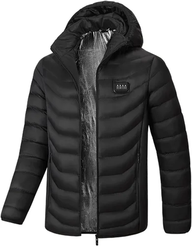 Miniatura 4 de Chaleco térmico unisex acolchado acolchado con capucha recargable USB para invierno cálido abrigo bolsillo