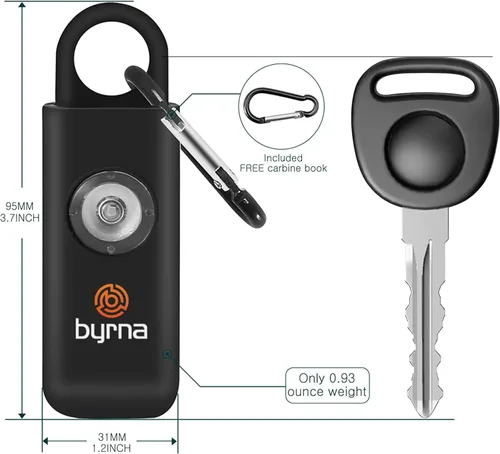 Miniatura 3 de Alarma de seguridad personal Byrna Banshee - Sirena de emergencia de autodefensa de grado militar de 130 dB con llavero, dispositivo con luz
