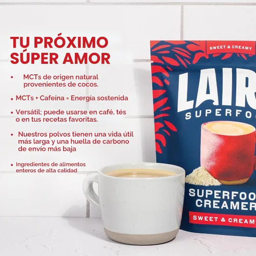 Miniatura 8 de Laird Superfood Creamer - Crema en polvo vegana original para el café, 8 onzas
