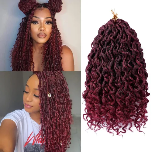 Miniatura 17 de Goddess Locs - Cabello de ganchillo de 8 pulgadas, 6 paquetes de rastas sintéticas de cabello de ganchillo para mujeres negras, cabello suave 1b