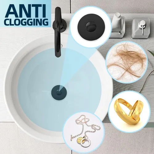 Miniatura 6 de MUAIOLAUS Tapón universal para lavabo de baño, tapón desplegable para fregadero con cesta para atrapar pelo, filtro de drenaje antiobstrucción