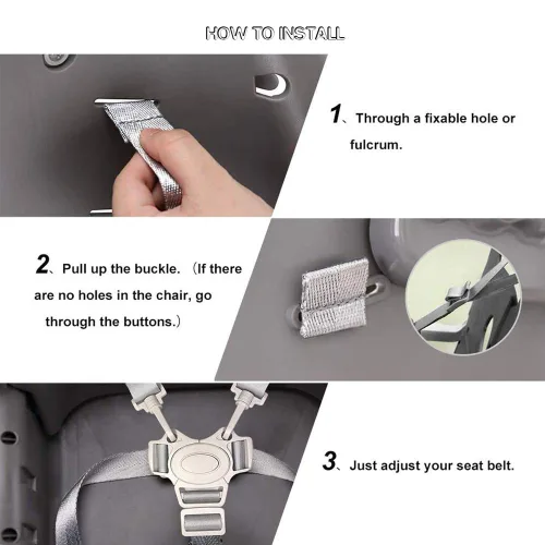 Miniatura 6 de Correa de repuesto para silla alta, Baby Trend - Arnés ajustable para silla alta de cinco puntos, accesorios para silla alta