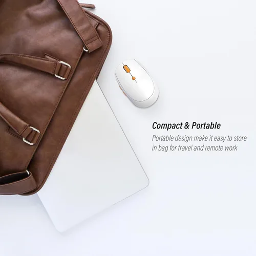 Miniatura 9 de Ratón inalámbrico silencioso para trabajo y estudio, Bluetooth de modo dual + receptor USB de 2.4G, recargable, cómodo para largas horas, compatible