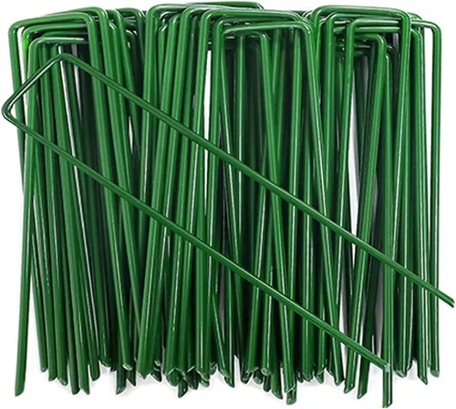 Estacas de jardín galvanizadas de 6 pulgadas, grapas de césped tipo U para césped artificial, estacas de césped a prueba de óxido, estacas para