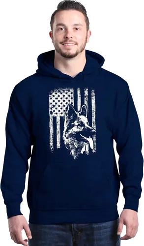 Miniatura 2 de shop4ever Sudaderas con capucha de la bandera estadounidense de pastor alemán
