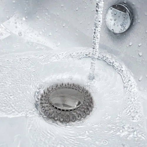 Miniatura 5 de Evriholder Protectores de drenaje para fregadero de tocador, ajuste seguro, evita obstrucciones en el baño, desechables, 3.7 pulgadas, gris