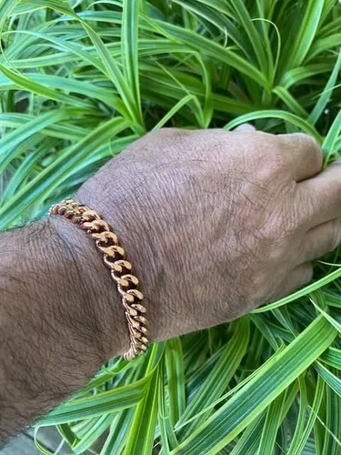 Miniatura 4 de Pulsera de eslabones de cobre sólido CB644G de 8 12 pulgadas para hombre - 516 de pulgada de ancho., Cobre