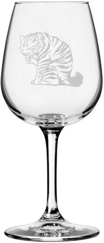 Miniatura 156 de Copa de vino de 12.75 onzas con temática de gato abisinio grabada para todo uso