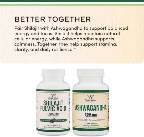 Miniatura 5 de Shilajit puro del Himalaya en cápsulas (20% de suplemento de ácido fúlvico) 1,000mg de extracto auténtico de Shilajit por porción, 120