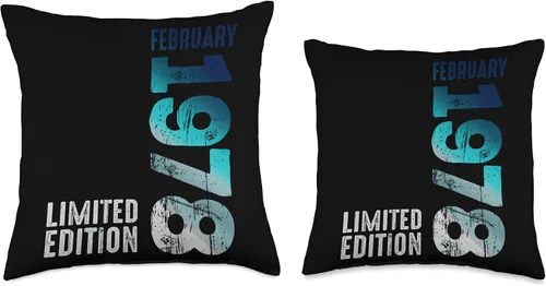 Miniatura 3 de February 1978 Year 1978 Retro 1978 Vintage Limited Edition Throw Pillow