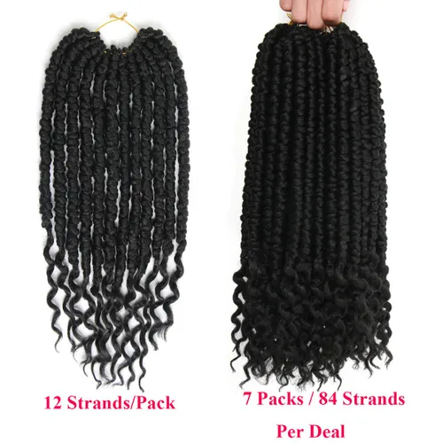 Miniatura 2 de Paquete de 8 extensiones de cabello de ganchillo de 12 pulgadas, trenzas de ganchillo senegalesas, rizados, con rizos de resorte, para mujeres
