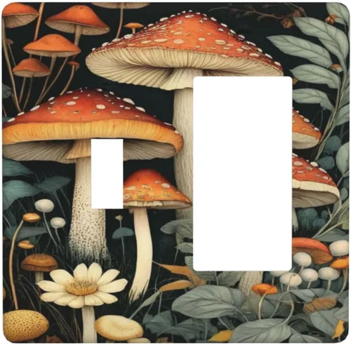 Miniatura 191 de Cubiertas Decorativas de Arte para Interruptores de Luz, Hojas de Otoño, Placa de Pared de Palanca Individual, Cubierta Decorativa de Interruptor