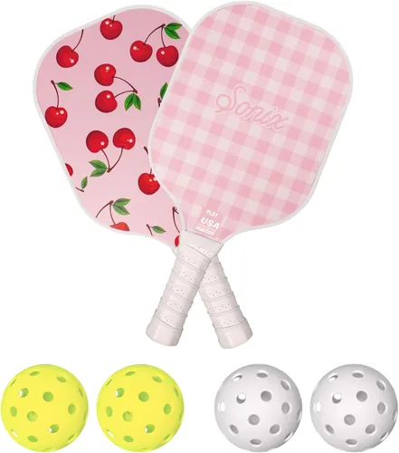 Miniatura 9 de Sonix Aprobado por USAPA Juego de 2 palas de pickleball Juego de pickleball de superficie de fibra de vidrio con 2 raquetas, 4 bolas y bolsa