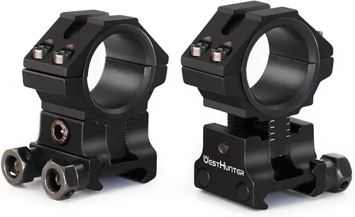 Miniatura 11 de WestHunter Optics Anillos ajustables de altura para mira Picatinny, 1 pulgada 30 mm Montura de mira de precisión 6 colores Dorado