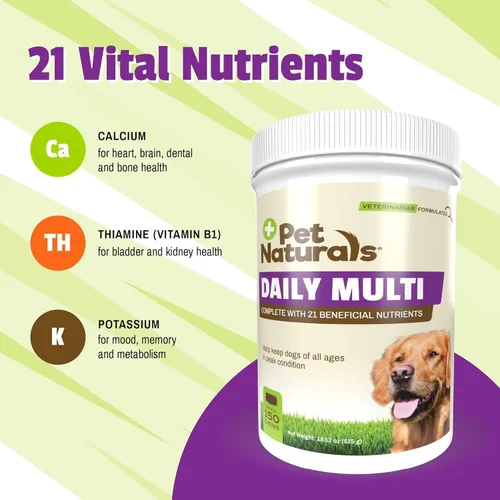 Miniatura 2 de Pet Naturals Multivitamínico diario para perros, sabor vegetal, 150 masticables - Deliciosos masticables con aminoácidos y antioxidantes - Apoya
