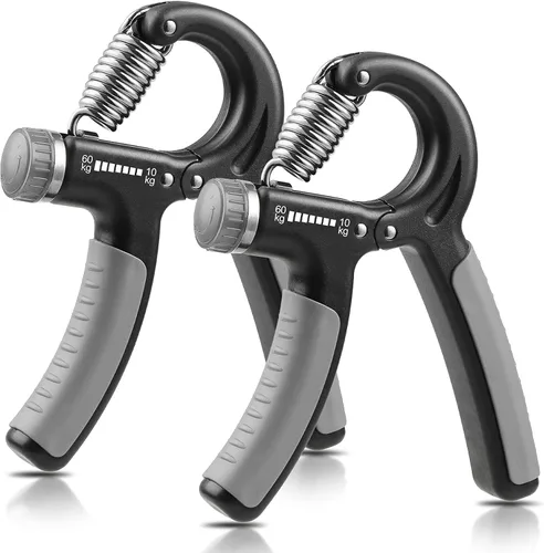 Miniatura 7 de NIYIKOW Paquete de 2 entrenadores de fuerza de agarre, fortalecedor de agarre de mano, resistencia ajustable de 22-132 libras (10-60 kg), Negro