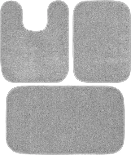 Miniatura 90 de Garland Rug Gramercy - Alfombra de baño rectangular lavable de polipropileno de felpa de 20 x 34 pulgadas, color azul lavabo, suave, absorbente